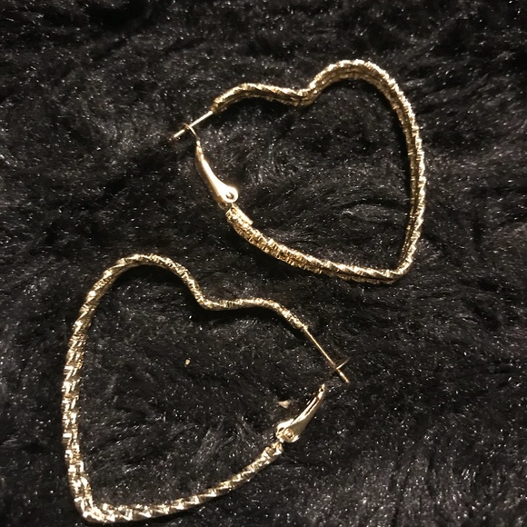 Heart Shaped Hoop Earrings - Picture 3 of 4